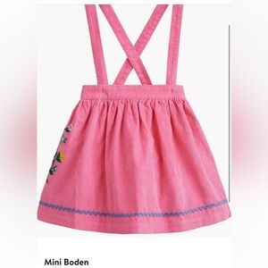 Kids' Floral Embroidered Cotton
Corduroy Suspender Skirt